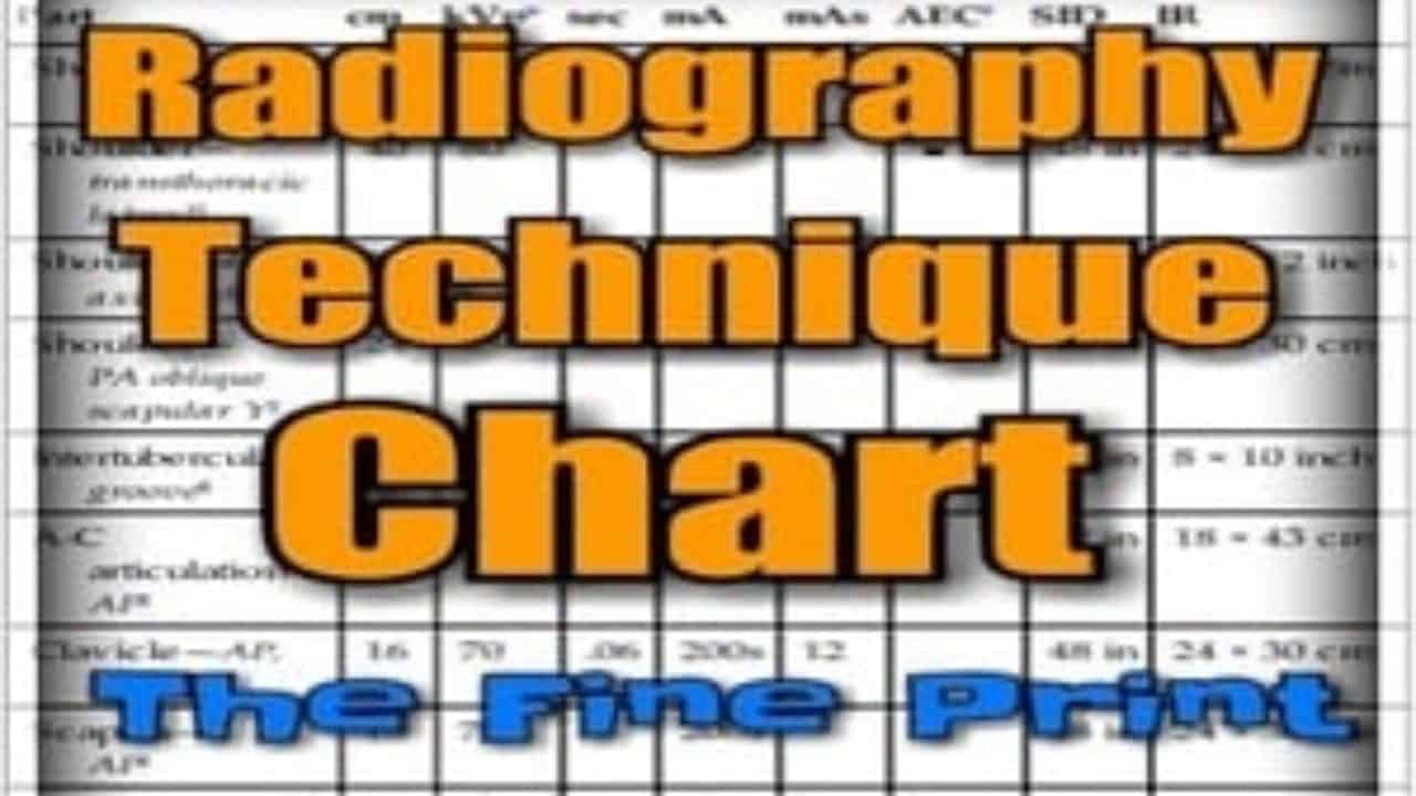 Digital Radiography Technique Chart