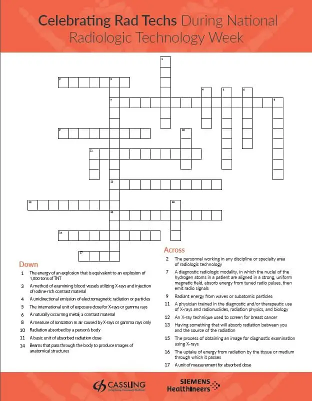 rad tech week crossword puzzle answers